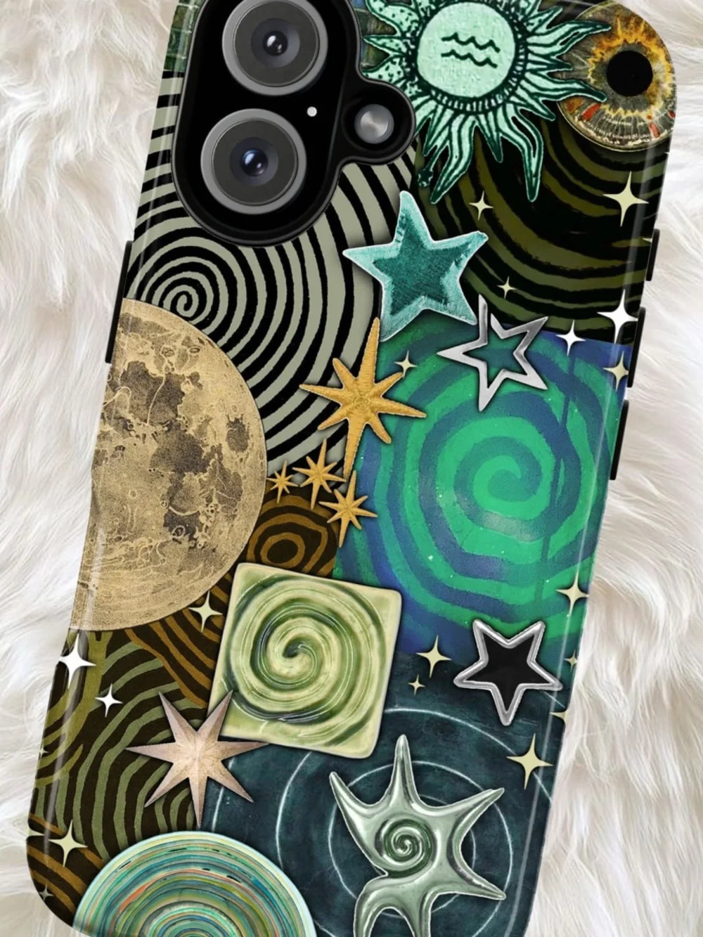 Stylish Green Swirl Galaxy Phone Case - Unbranded